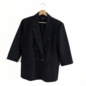 Boston Proper Women’s Sz 16 Black Double Breasted Blazer Jacket
